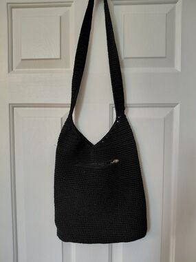 The SAK Black Crochet Shoulder Bag - Lightweight Everyday Tote
